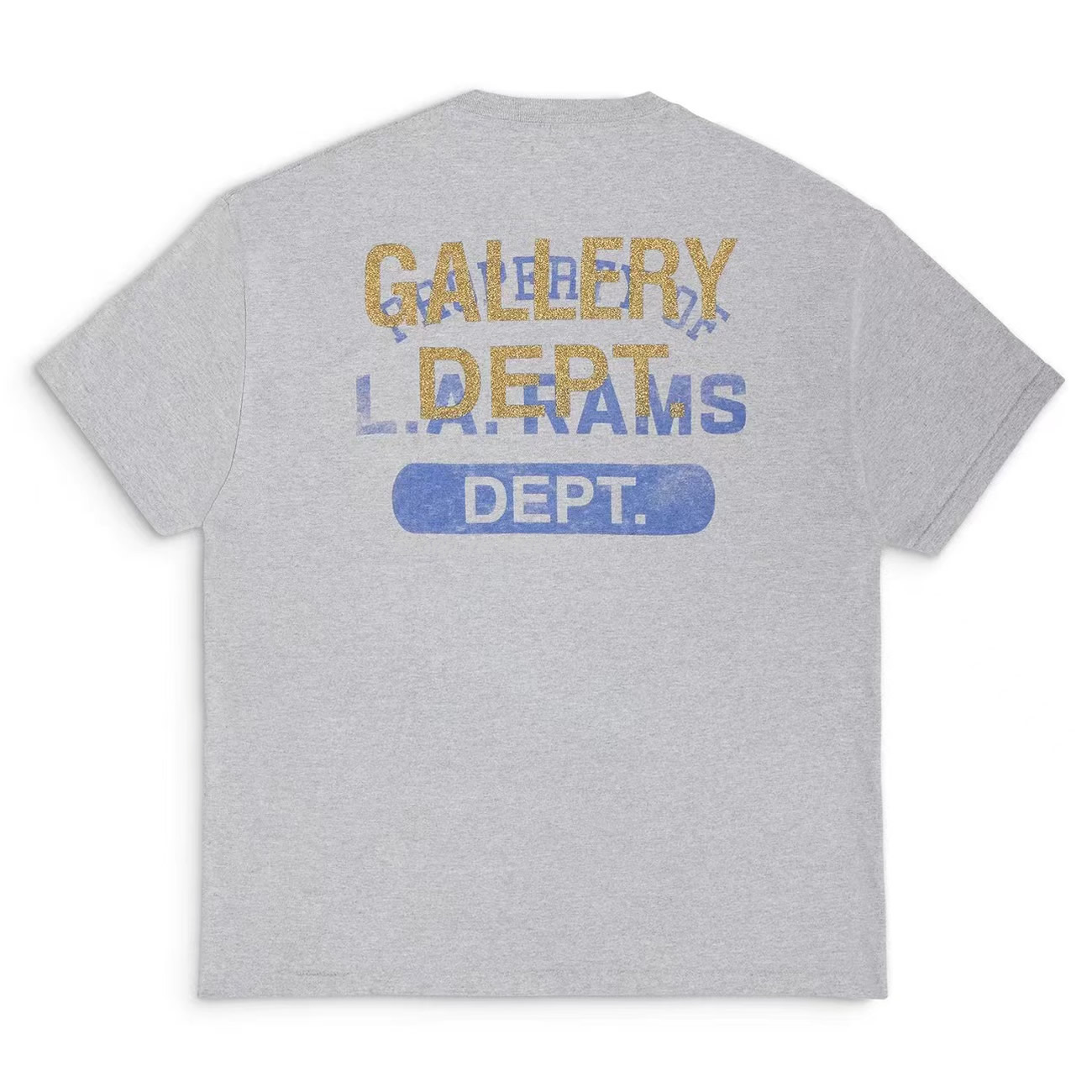 Gallery Dept X La Rams Color Block Tee Rams Co Branded Old Print Contrast Short Sleeve T Shirt (2) - newkick.app